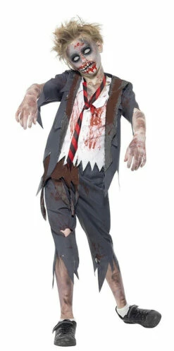 Zombie School Boy Costume Grey