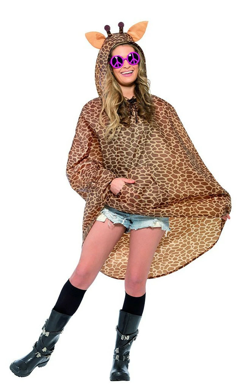 Giraffe Party Poncho Woman Costume 3 Giraffe Party Poncho Woman Costume