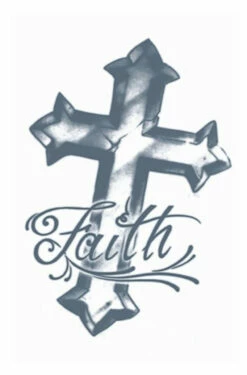 Faith Cross Transfer Tattoo