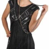 Black Flapper Dress Fringed